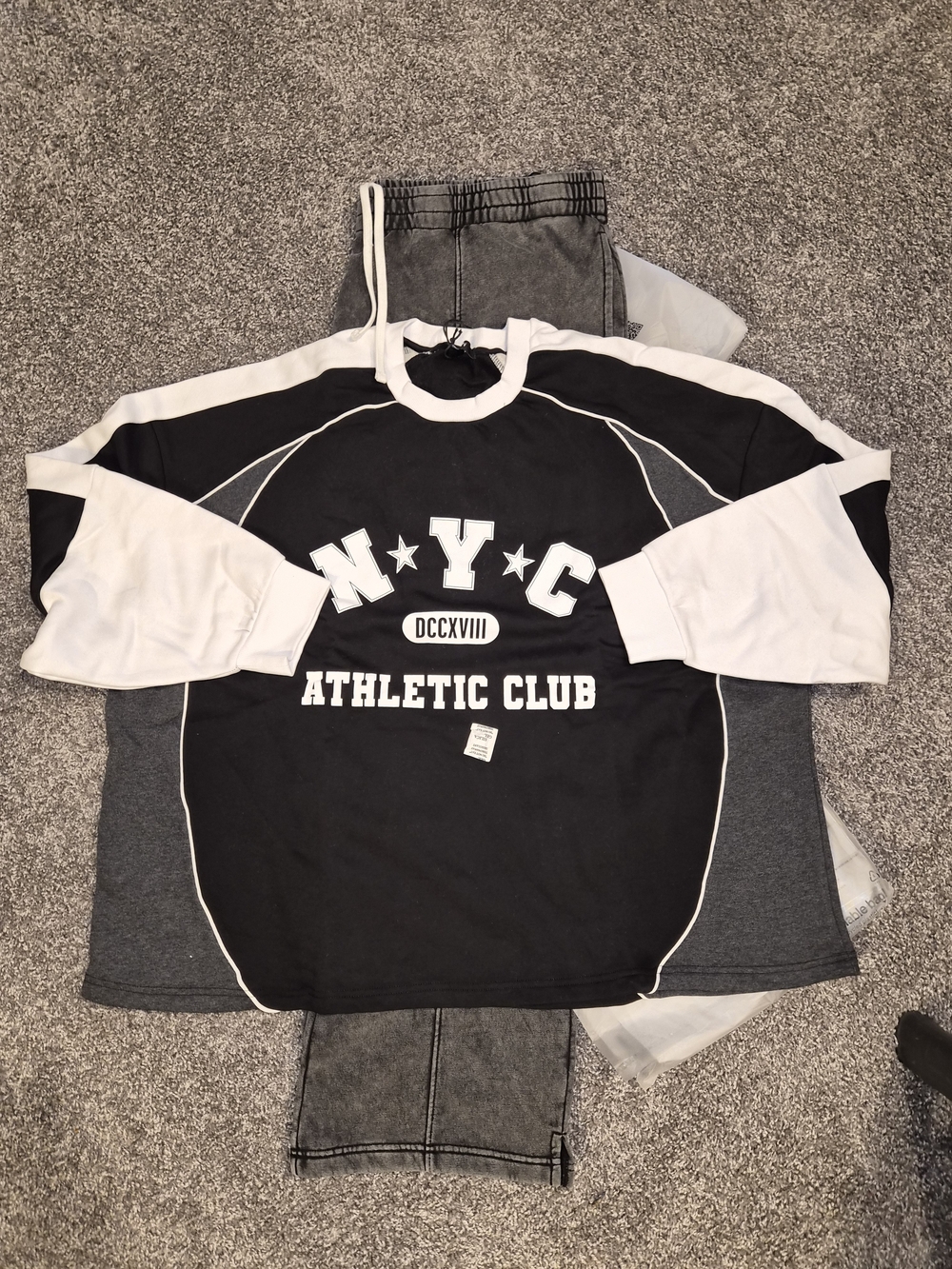 Blank NYC Black and White 'N.Y.C Athletic Club' Sweatshirt